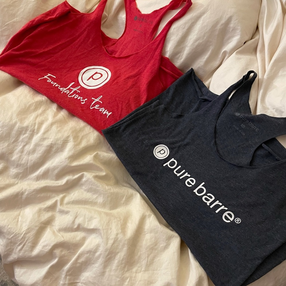 Two pure barre tank tops xs/s